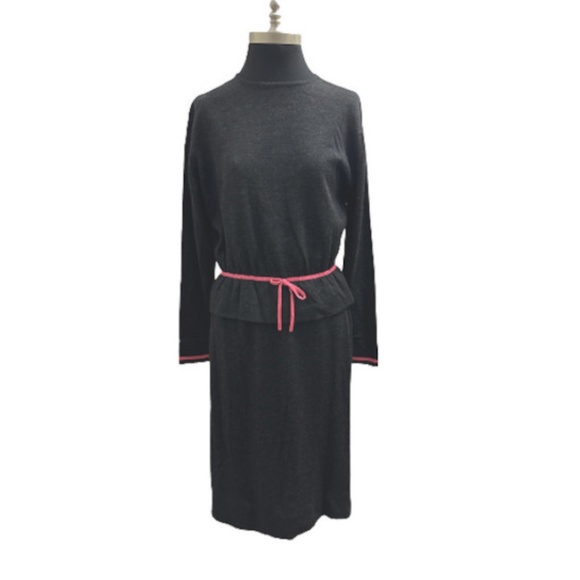 Vtg 60s 2 PC Rodier Paris France Sweater Knit Top & Skirt Set M - Picture 1 of 8